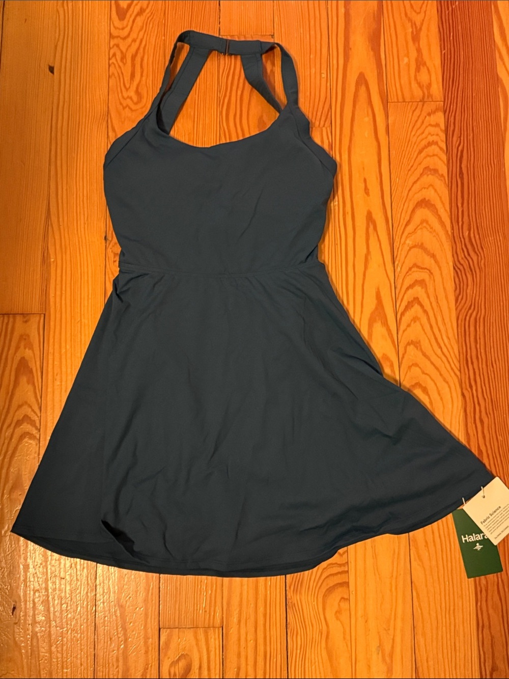 Halara  SoftlyZero™ Airy Backless Twisted Flare Dress - Majolica Blue